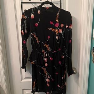 H&M floral dress with peplum waist detail